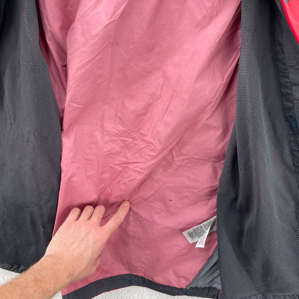 Columbia Rain Jacket Mens Medium Red Glennaker Lake Hooded Windbreaker Outdoor - Picture 10 of 12